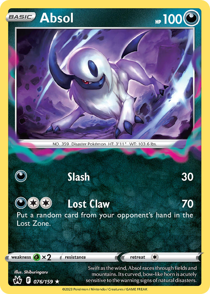 (076/159) Pokemon TCG Crown Zenith Single: Absol Holo Rare