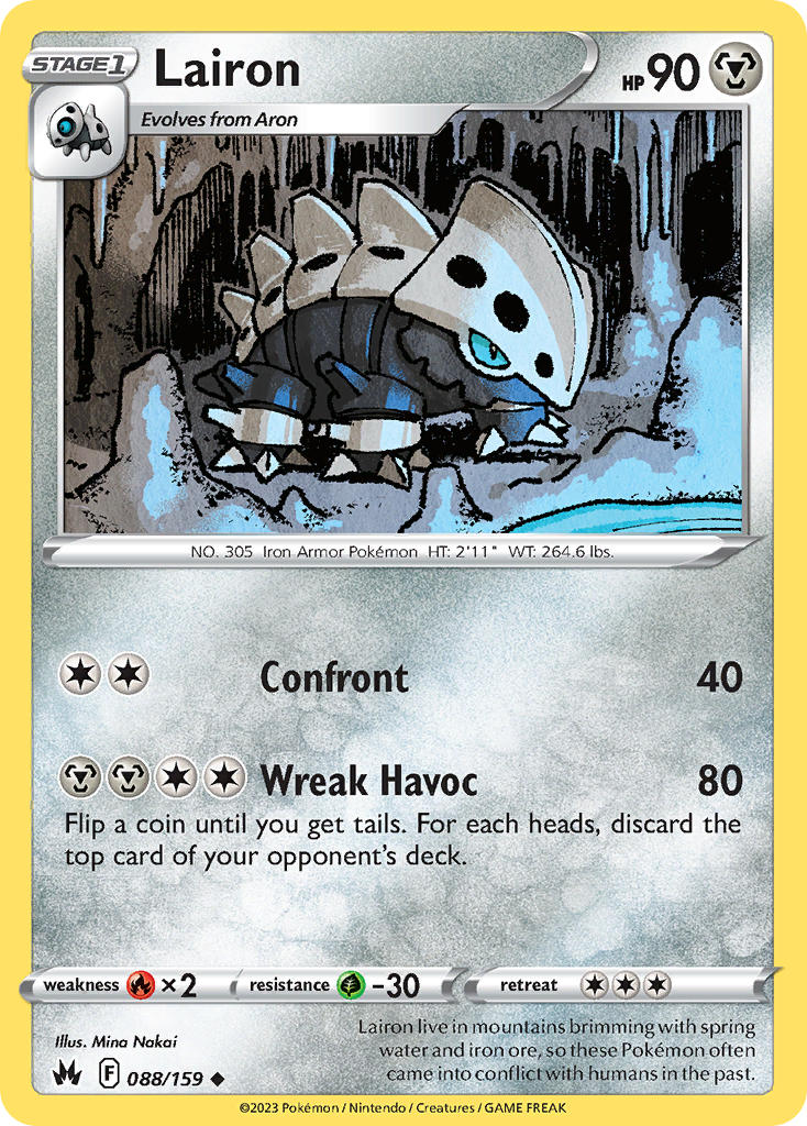 (088/159) Pokemon TCG Crown Zenith Single: Lairon Uncommon
