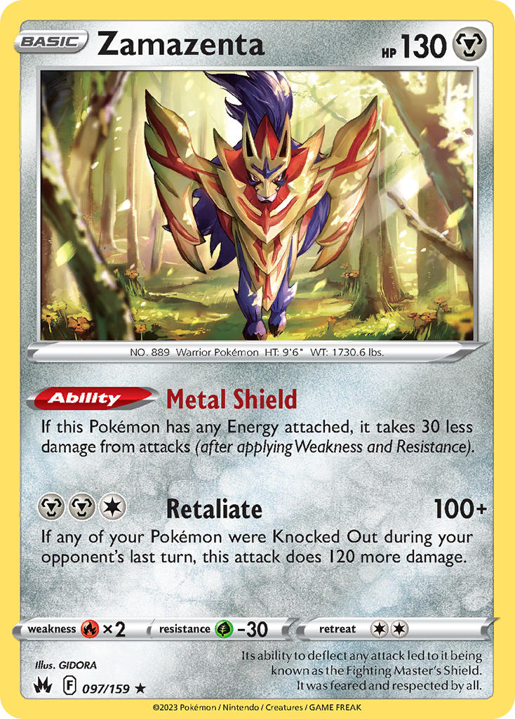 (097/159) Pokemon TCG Crown Zenith Single: Zamazenta Holo Rare