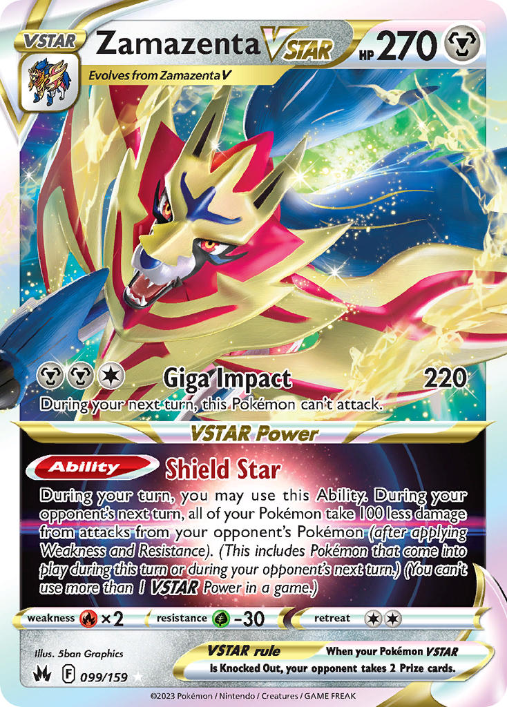 (099/159) Pokemon TCG Crown Zenith Single: Zamazenta VSTAR Ultra Rare