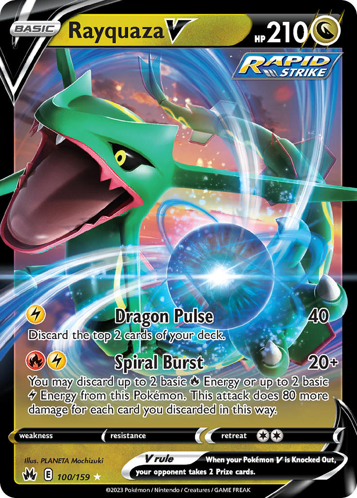 (100/159) Pokemon TCG Crown Zenith Single: Rayquaza V Ultra Rare