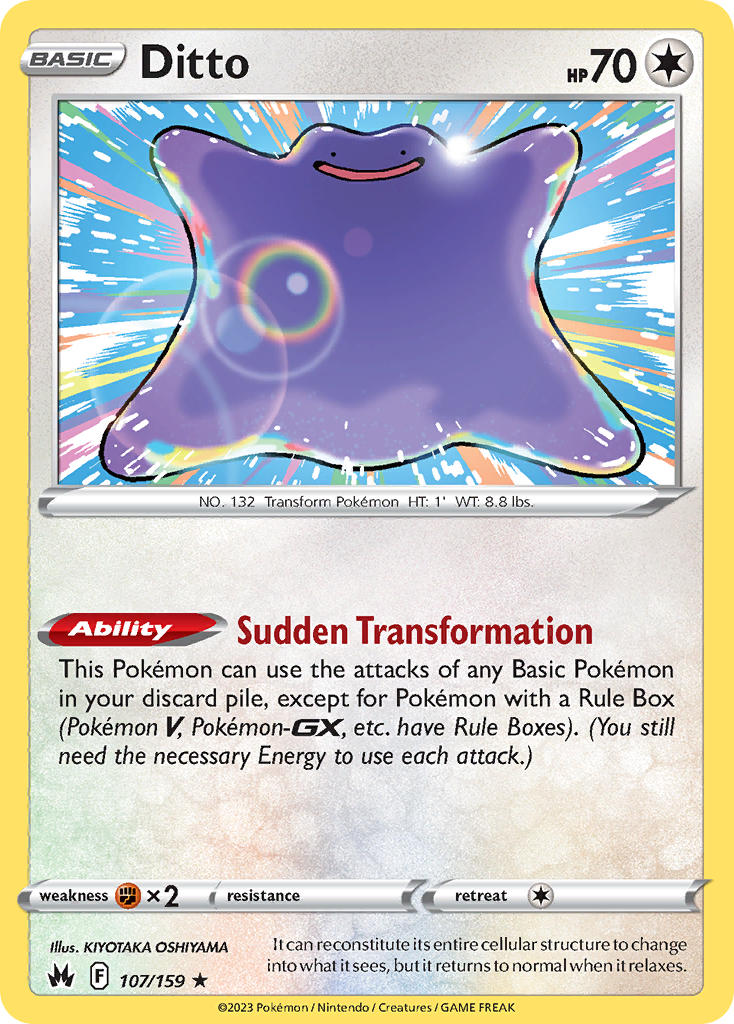 (107/159) Pokemon TCG Crown Zenith Single: Ditto Holo Rare