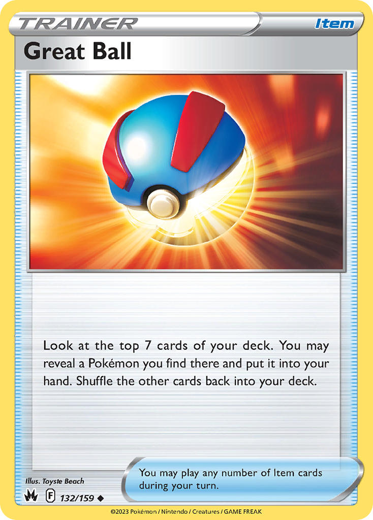 (132/159) Pokemon TCG Crown Zenith Single: Great Ball Uncommon