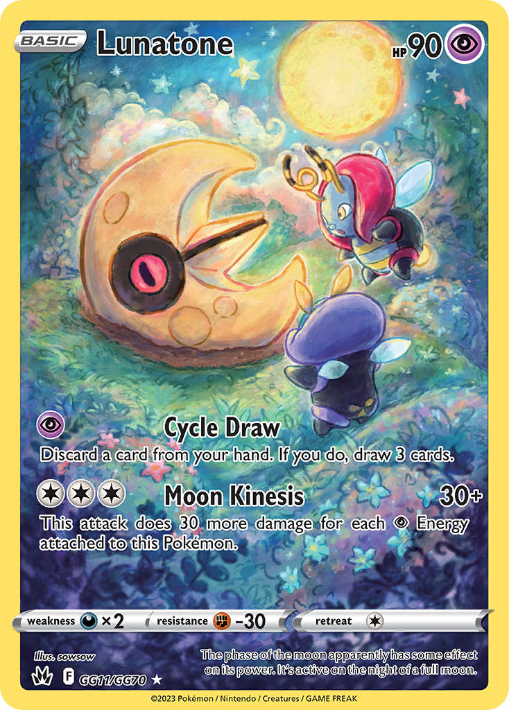 (GG11/GG70) Pokemon TCG Crown Zenith Single: Lunatone Holo Rare