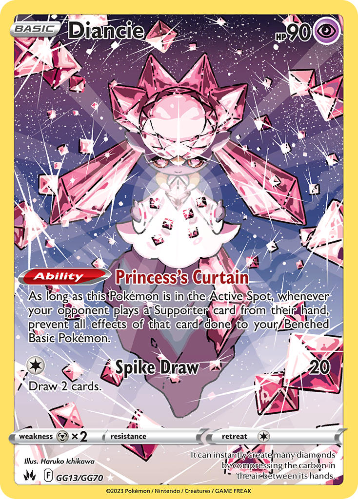(GG13/GG70) Pokemon TCG Crown Zenith Single: Diancie Holo Rare