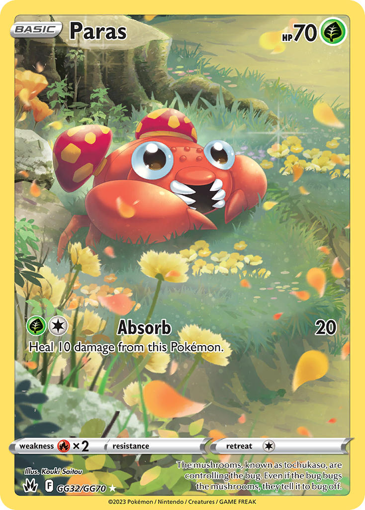 (GG32/GG70) Pokemon TCG Crown Zenith Single: Paras Holo Rare