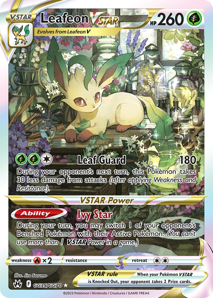 (GG35/GG70) Pokemon TCG Crown Zenith Single: Leafeon VSTAR Ultra Rare