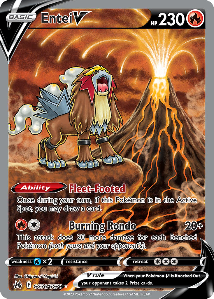 (GG36/GG70) Pokemon TCG Crown Zenith Single: Entei V Ultra Rare