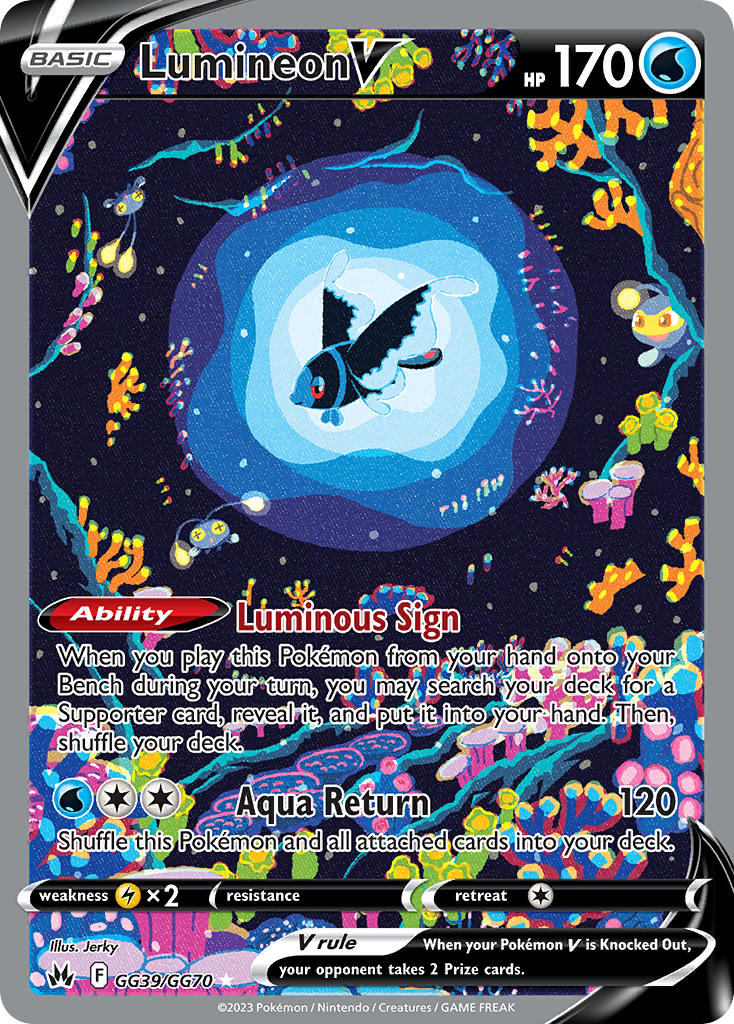 GG39/GG70) Pokemon TCG Crown Zenith Single: Lumineon V Ultra Rare Puca Puca Games GG39/GG70) Pokemon TCG Crown Zenith Single: Lumineon V Ultra Rare Puca Puca Games