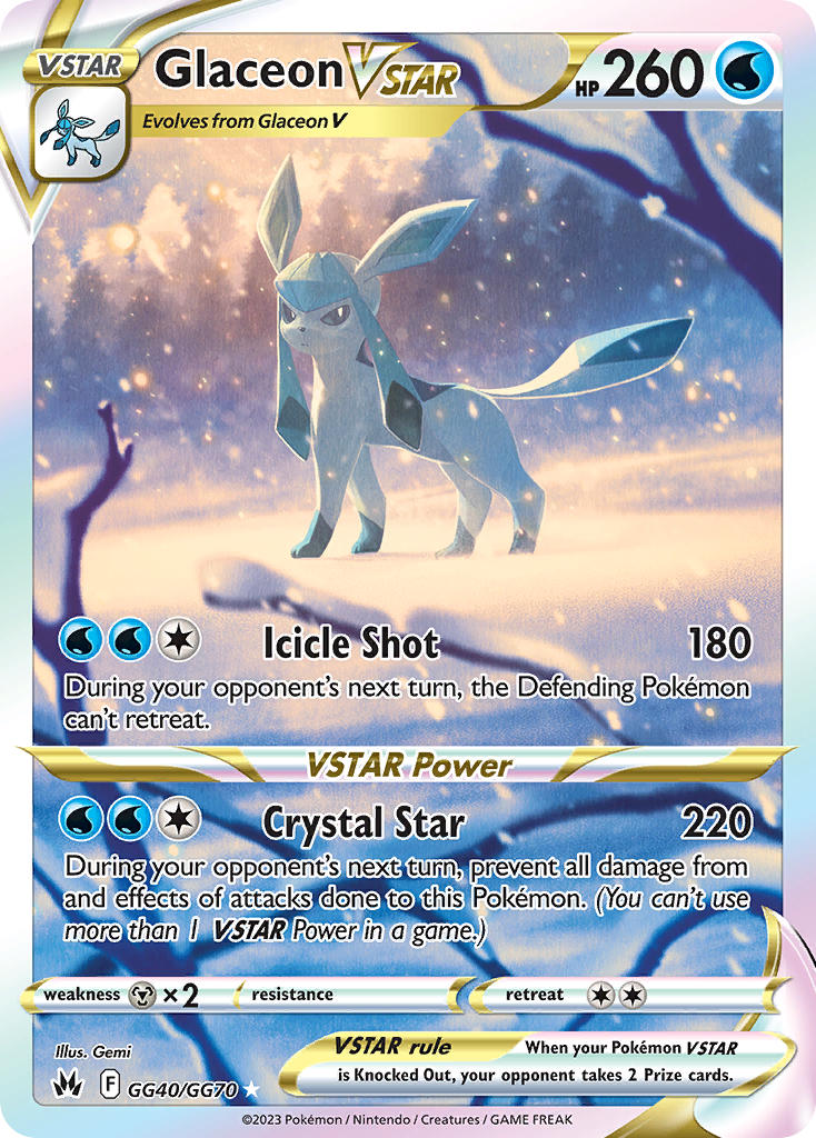 (GG40/GG70) Pokemon TCG Crown Zenith Single: Glaceon VSTAR Ultra Rare