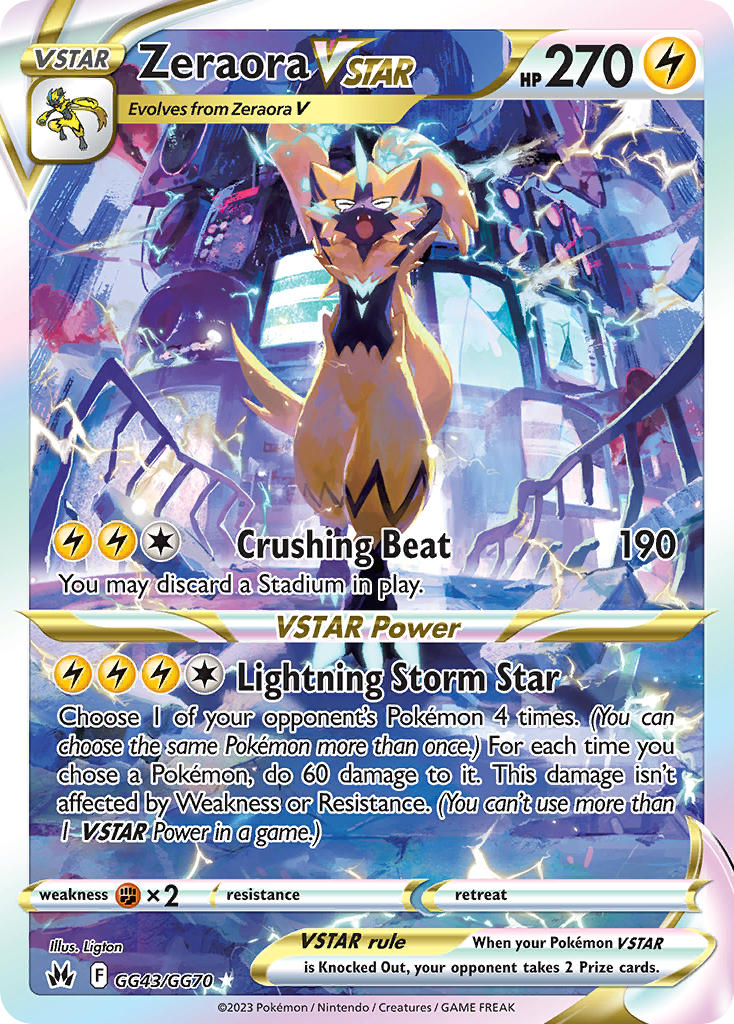 (GG43/GG70) Pokemon TCG Crown Zenith Single: Zeraora VSTAR Ultra Rare
