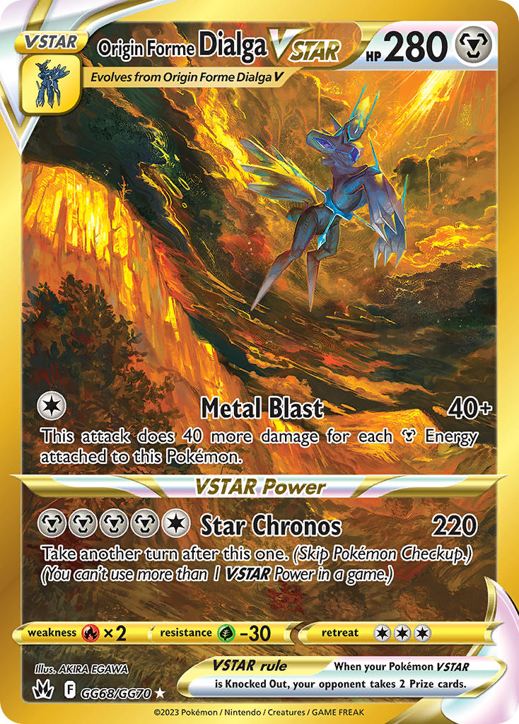 (GG68/GG70) Pokemon TCG Crown Zenith Single: Origin Forme Dialga VSTAR Secret Rare