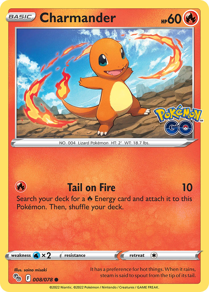 (008/078) Pokemon TCG Pok���mon GO Single: Charmander Common