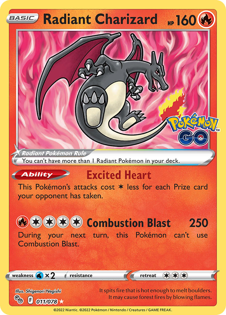 (011/078) Pokemon TCG Pok���mon GO Single: Radiant Charizard Ultra Rare