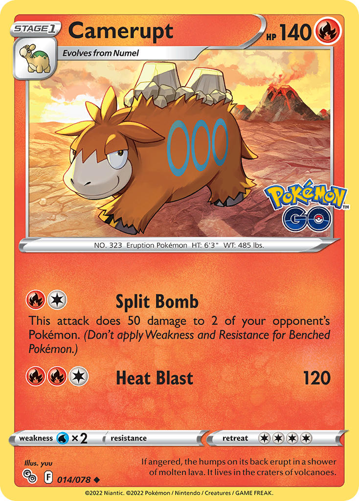 (014/078) Pokemon TCG Pok���mon GO Single: Camerupt Reverse Holo Uncommon