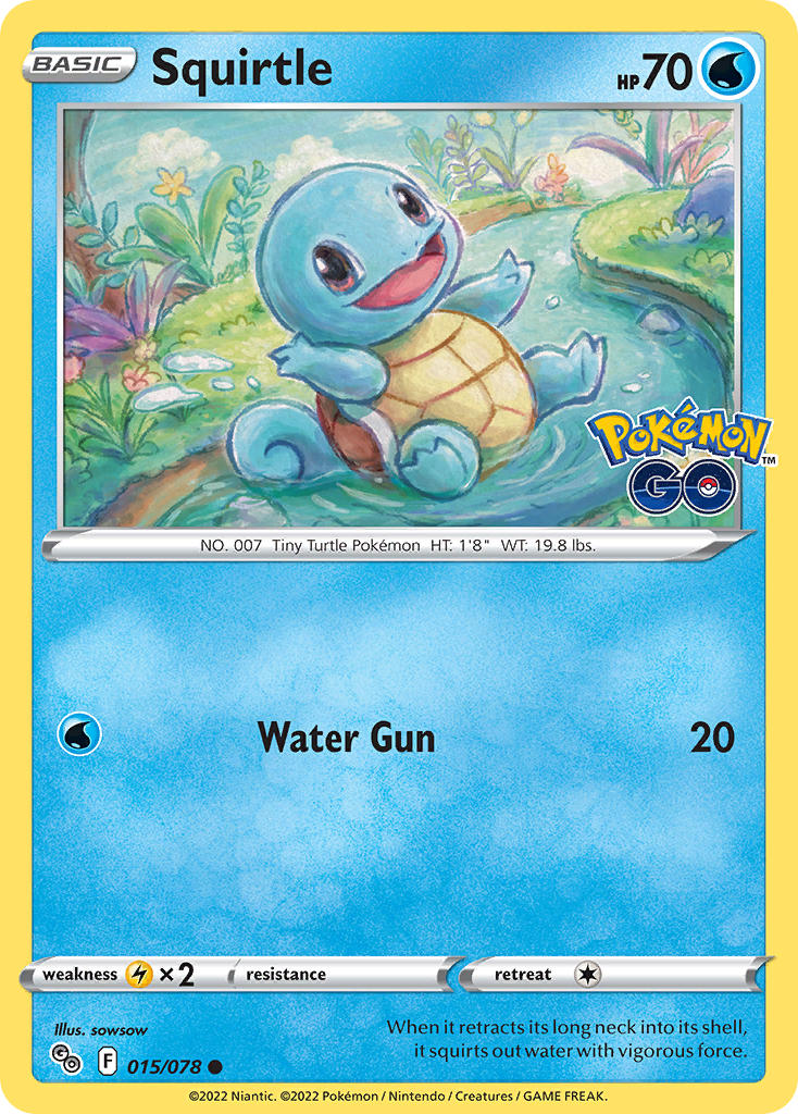 (015/078) Pokemon TCG Pok���mon GO Single: Squirtle Reverse Holo Common