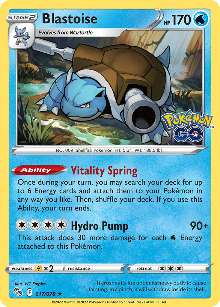 (017/078) Pokemon TCG Pok���mon GO Single: Blastoise Holo Rare
