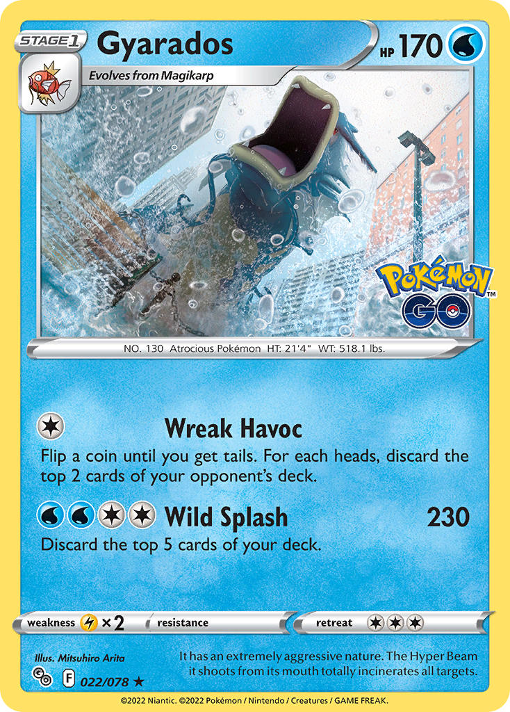 (022/078) Pokemon TCG Pok���mon GO Single: Gyarados Reverse Holo Holo Rare