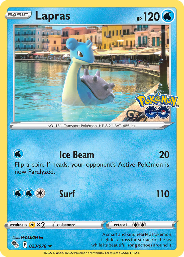 (023/078) Pokemon TCG Pok���mon GO Single: Lapras Holo Rare