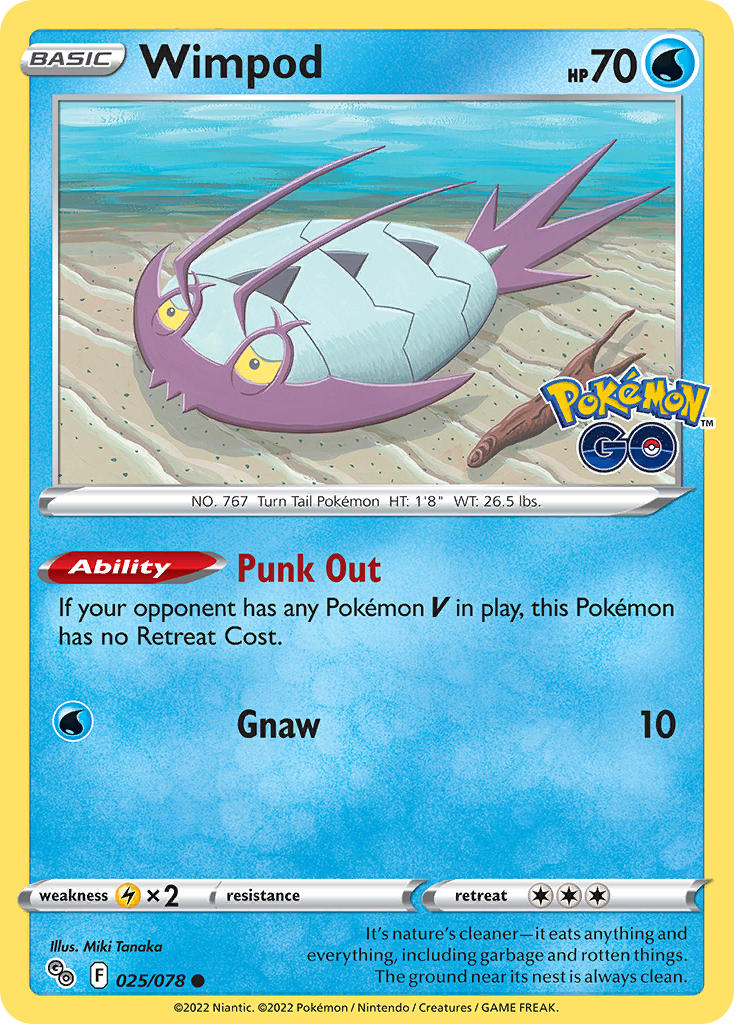 (025/078) Pokemon TCG Pok���mon GO Single: Wimpod Reverse Holo Common