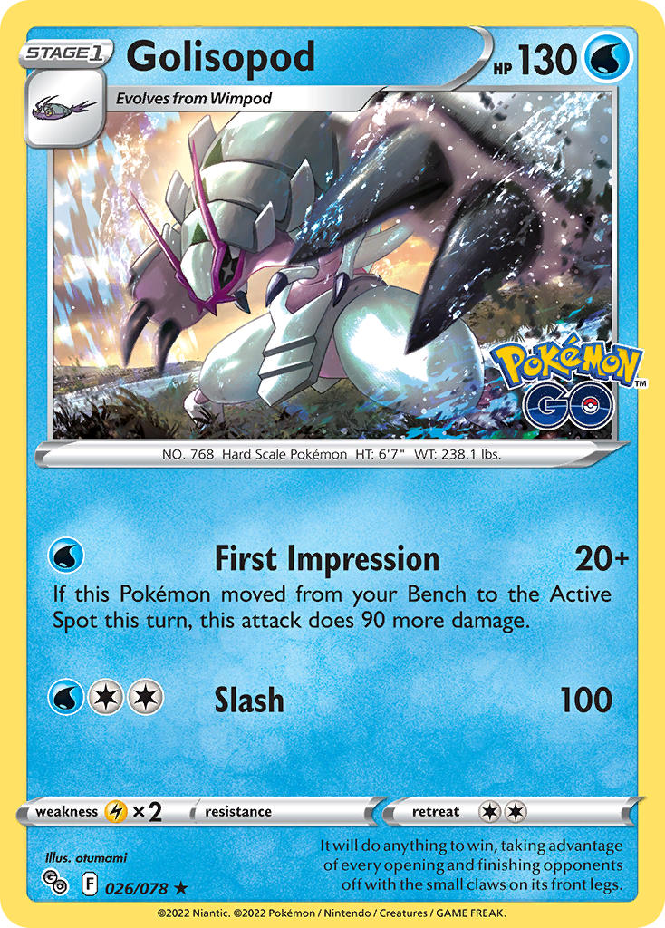 (026/078) Pokemon TCG Pok���mon GO Single: Golisopod Holo Rare