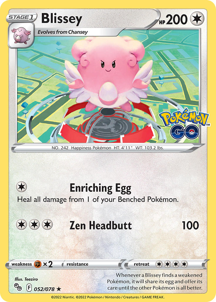(052/078) Pokemon TCG Pok���mon GO Single: Blissey Holo Rare