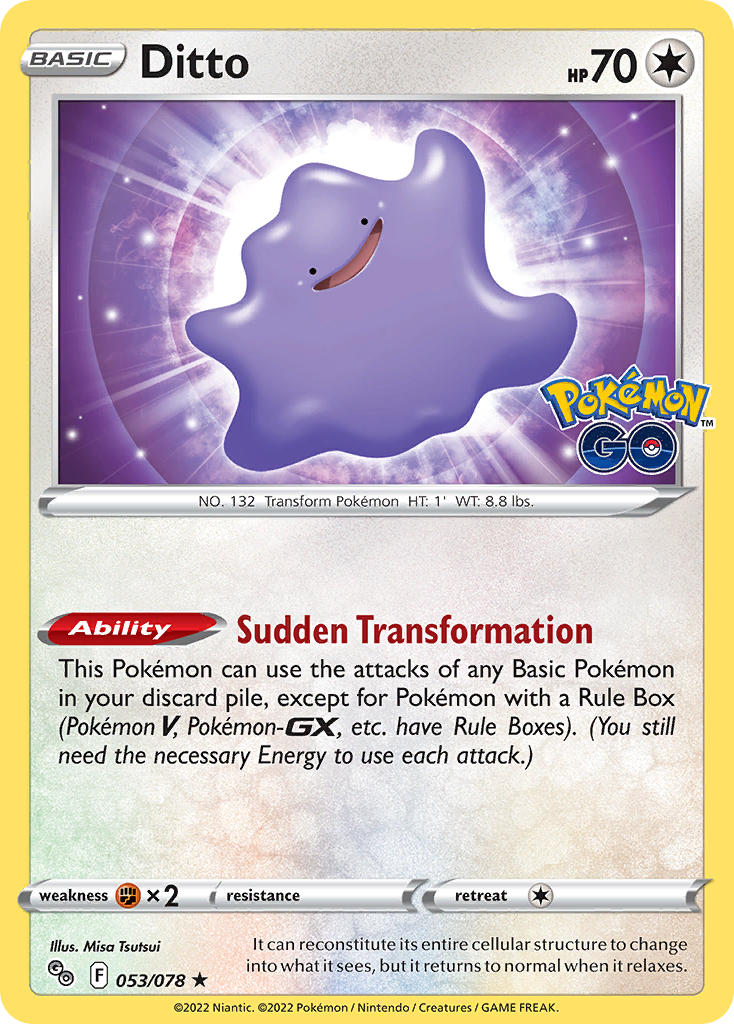 (053/078) Pokemon TCG Pok���mon GO Single: Ditto Reverse Holo Holo Rare