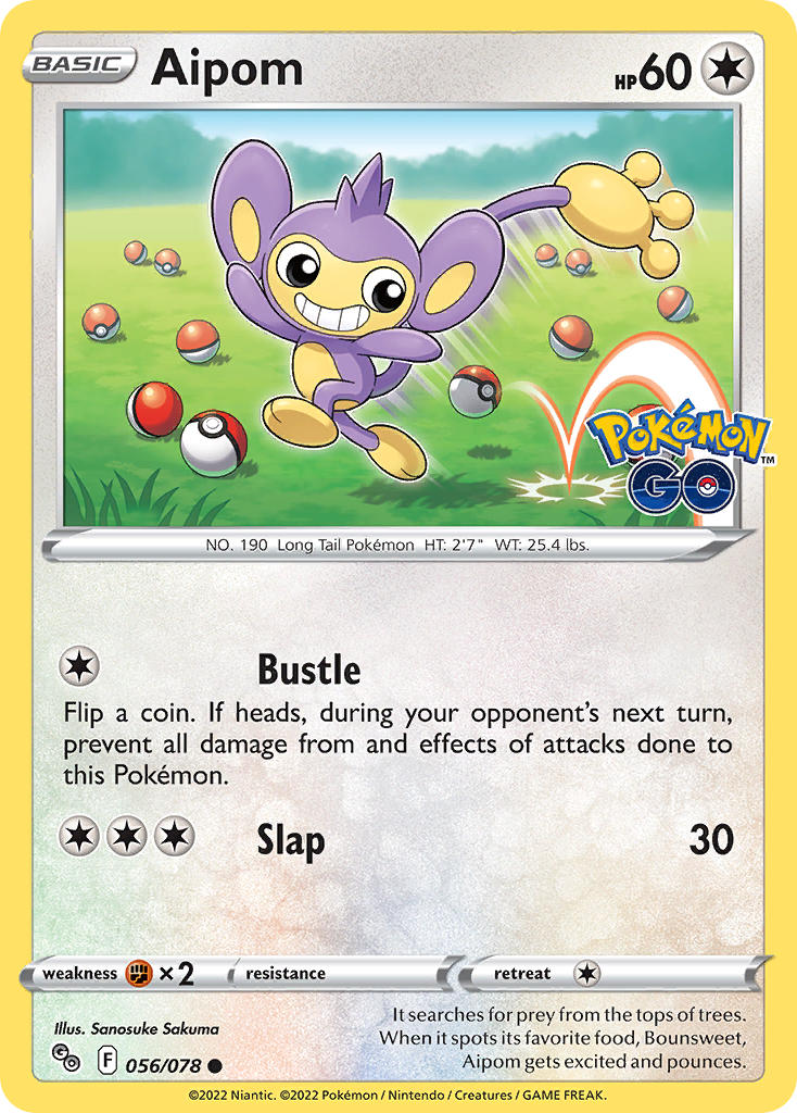 (056/078) Pokemon TCG Pok���mon GO Single: Aipom Reverse Holo Common