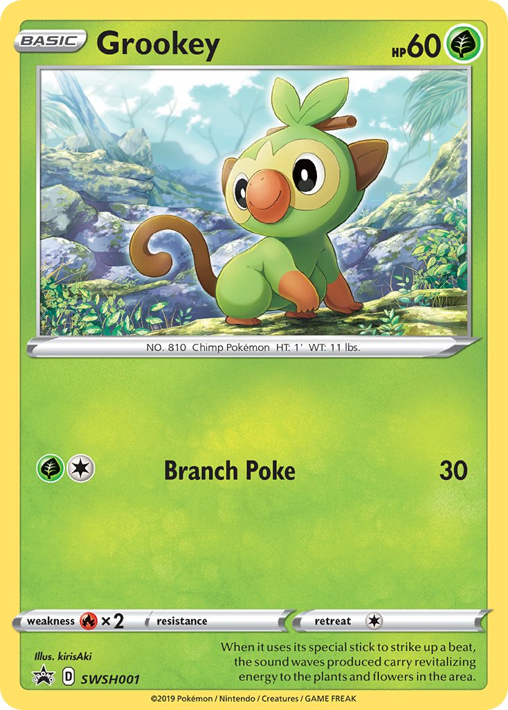 (001) Pokemon TCG SWSH Black Star Promos Single: Grookey Promo
