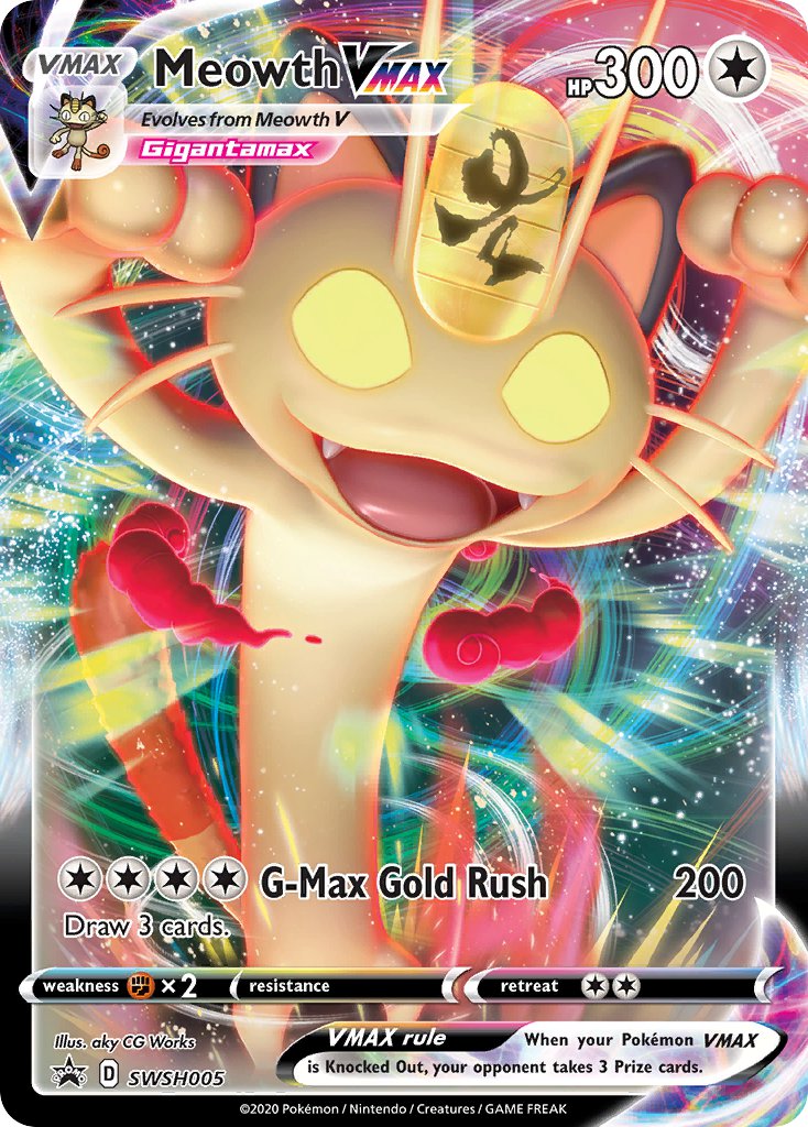 (005) Pokemon TCG SWSH Black Star Promos Single: Meowth VMAX Promo