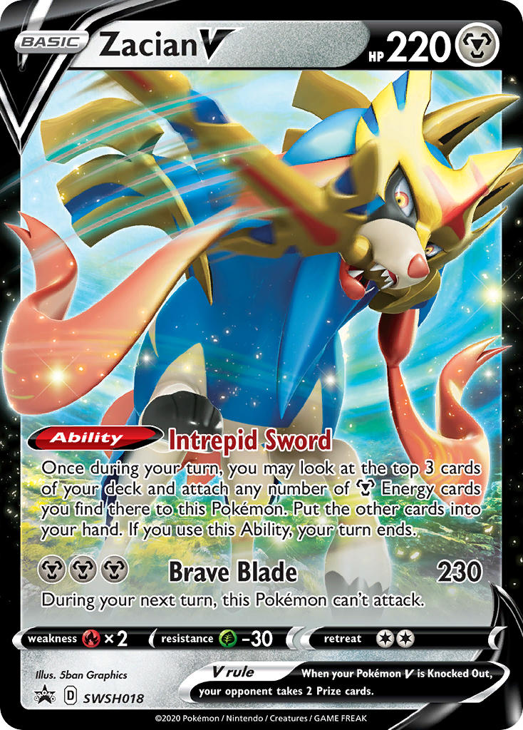 (018) Pokemon TCG SWSH Black Star Promos Single: Zacian V Promo