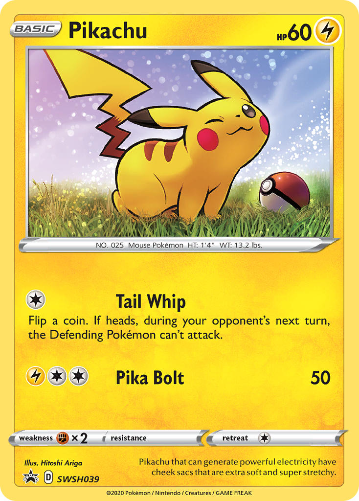 (039) Pokemon TCG SWSH Black Star Promos Single: Pikachu Promo
