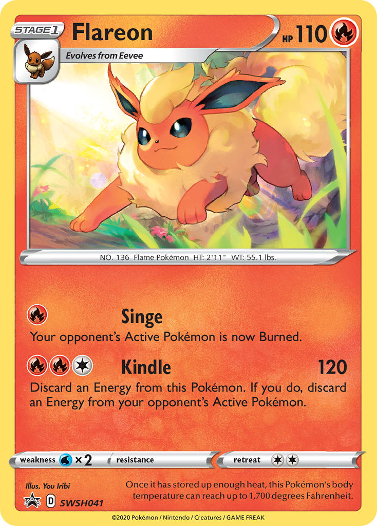 (041) Pokemon TCG SWSH Black Star Promos Single: Flareon Promo