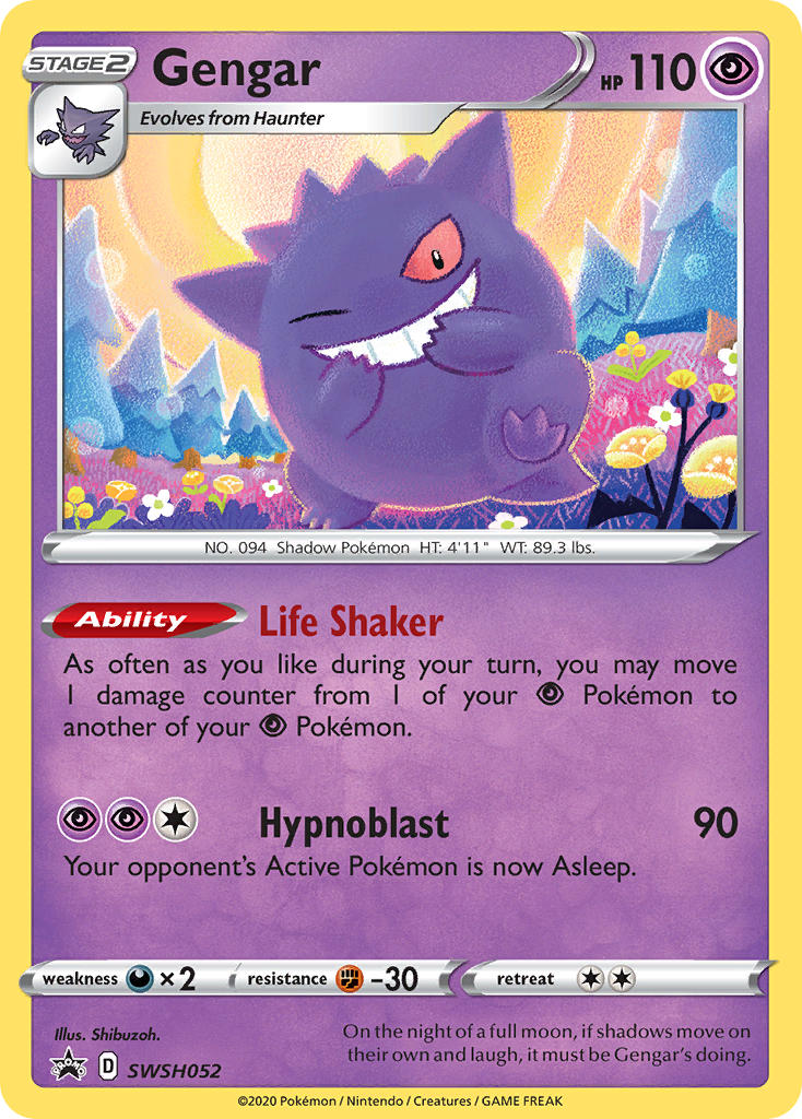 (052) Pokemon TCG SWSH Black Star Promos Single: Gengar Promo