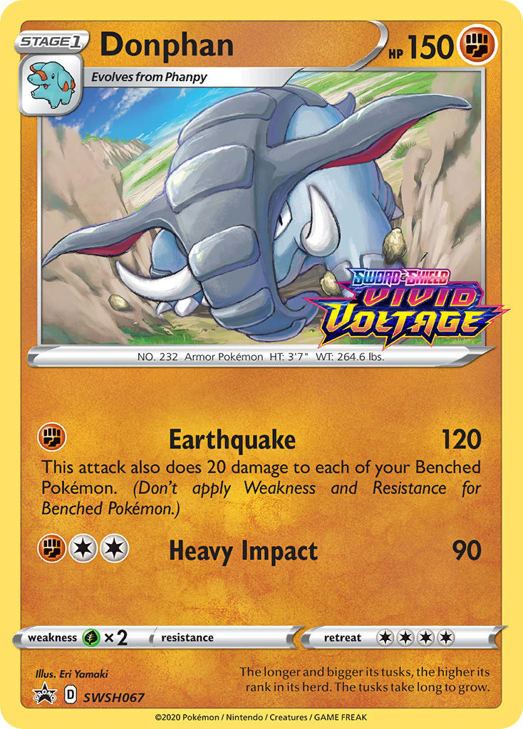 (067) Pokemon TCG SWSH Black Star Promos Single: Donphan Promo