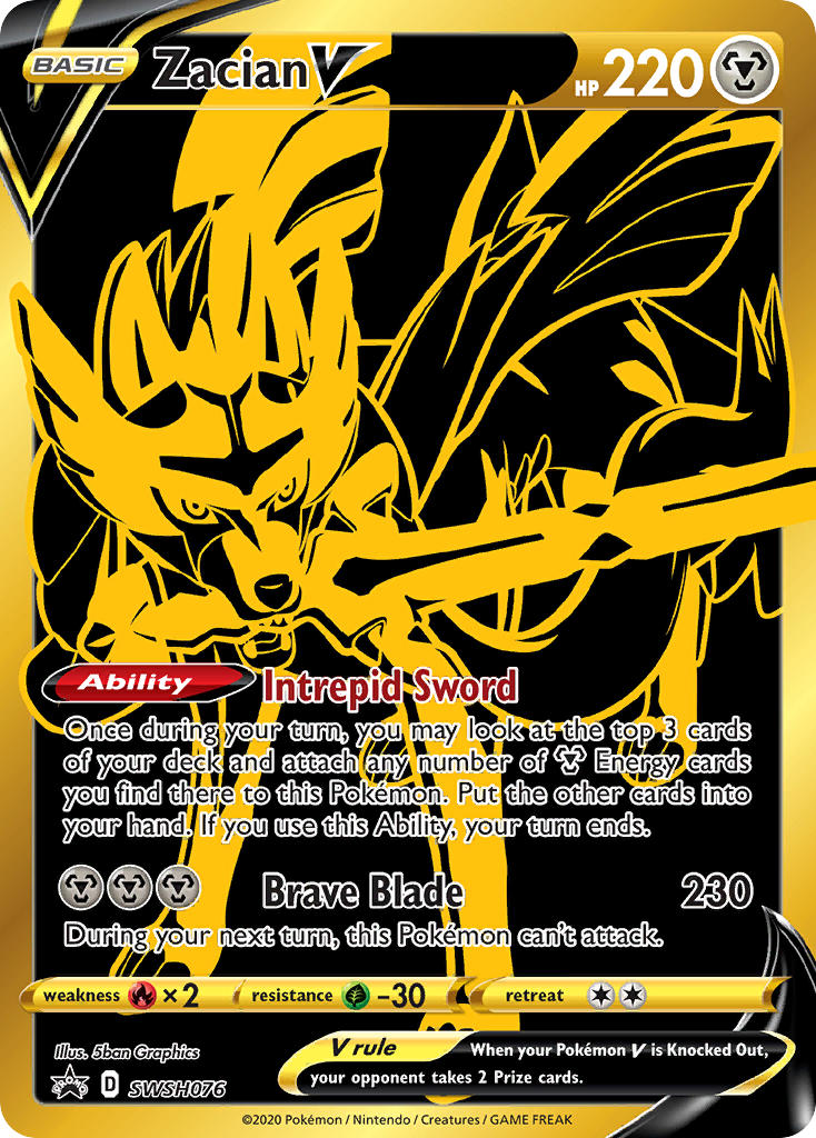 (076) Pokemon TCG SWSH Black Star Promos Single: Zacian V Promo
