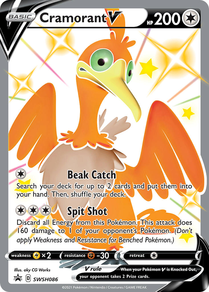 (086) Pokemon TCG SWSH Black Star Promos Single: Cramorant V Promo