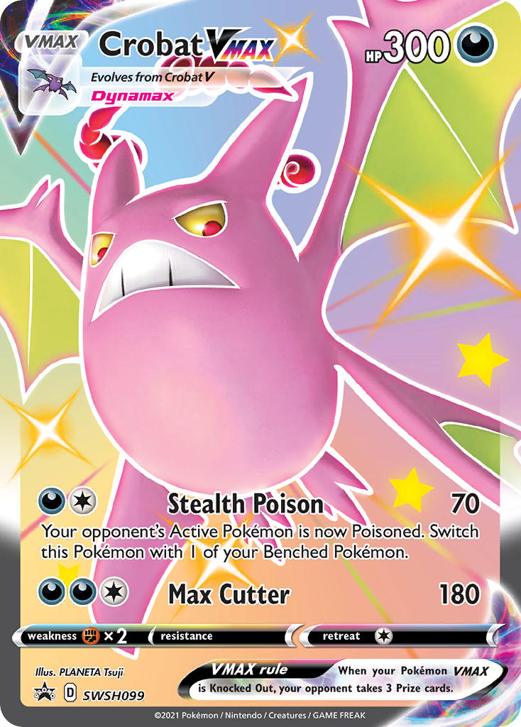 (099) Pokemon TCG SWSH Black Star Promos Single: Crobat VMAX Promo