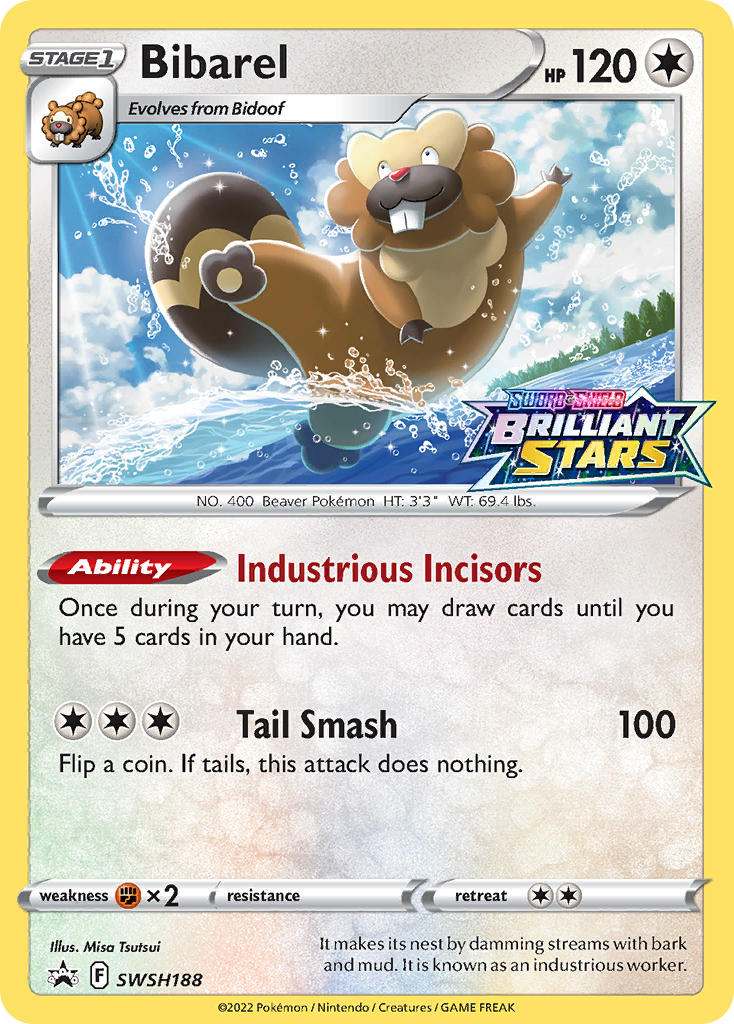 (188) Pokemon TCG SWSH Black Star Promos Single: Bibarel Promo