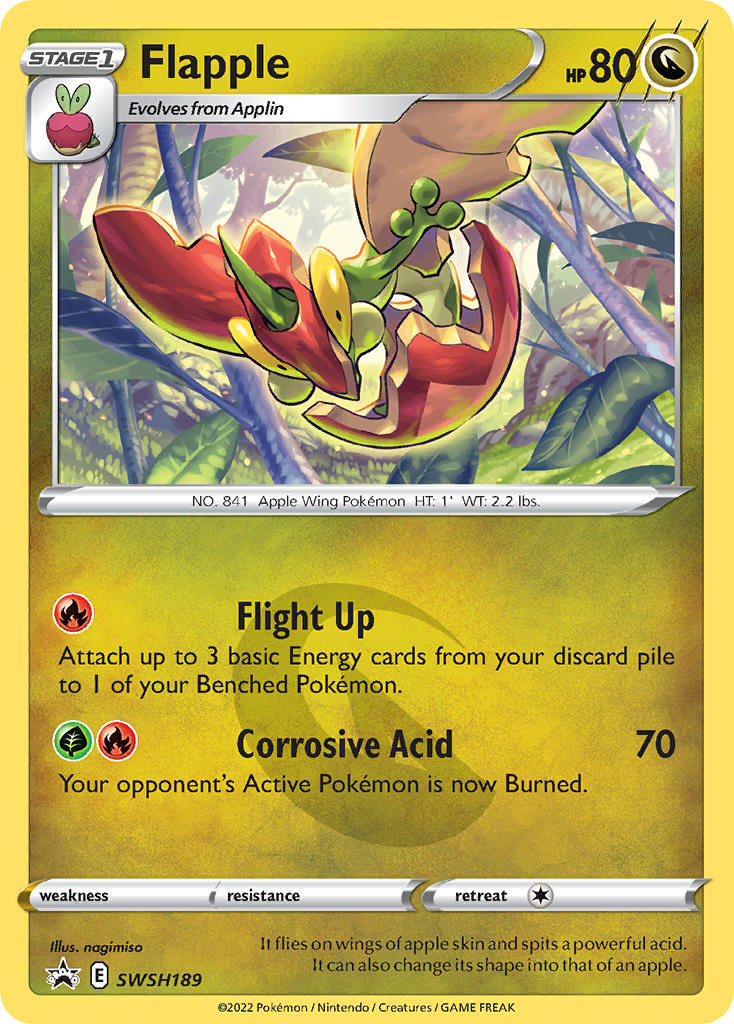 (189) Pokemon TCG SWSH Black Star Promos Single: Flapple Promo