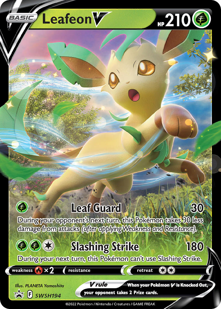 (194) Pokemon TCG SWSH Black Star Promos Single: Leafeon V Promo