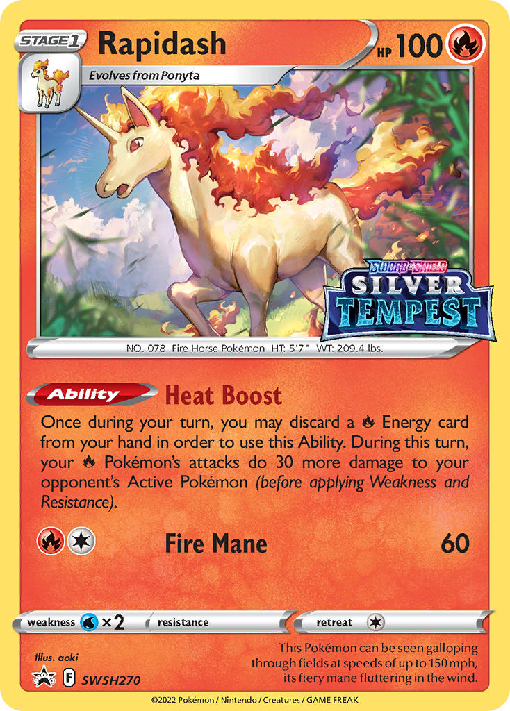 (270) Pokemon TCG SWSH Black Star Promos Single: Rapidash Promo