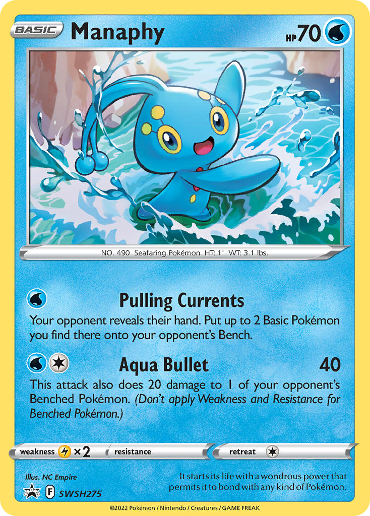 (275) Pokemon TCG SWSH Black Star Promos Single: Manaphy Promo