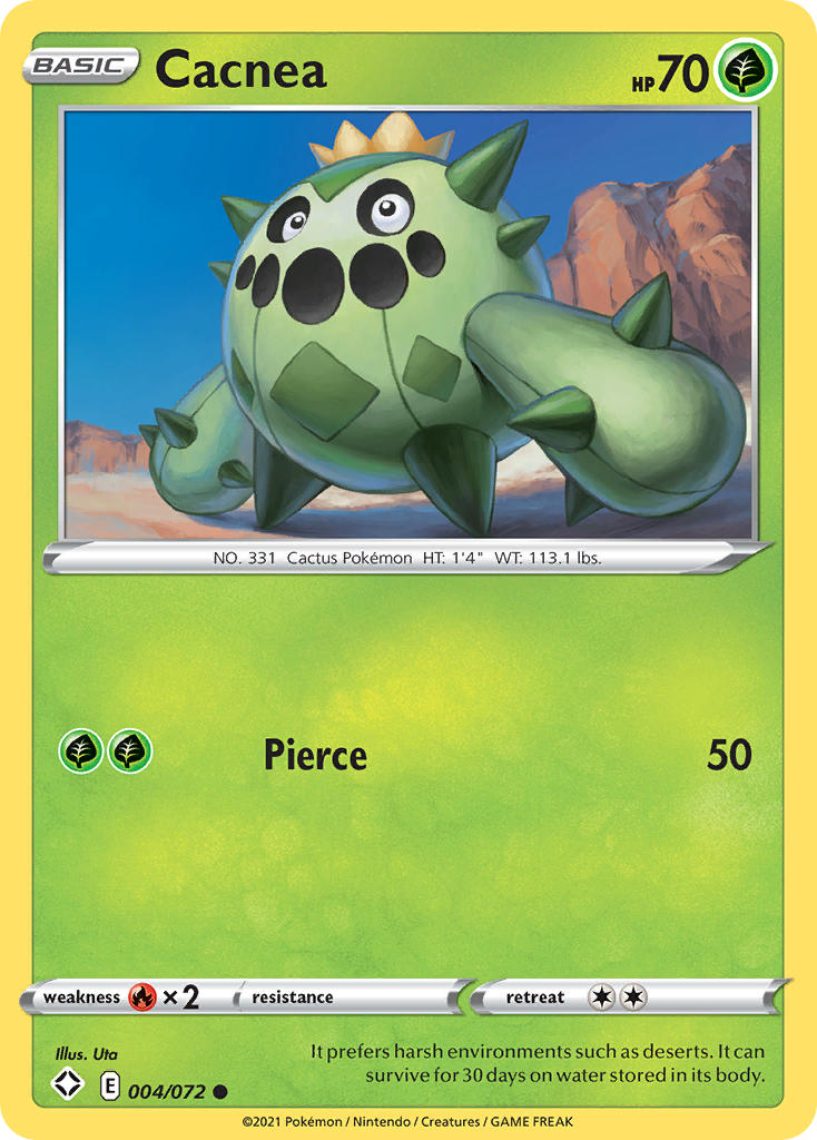 (004/072) Pokemon TCG Shining Fates Single: Cacnea Common