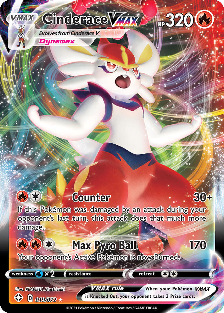 (019/072) Pokemon TCG Shining Fates Single: Cinderace VMAX Ultra Rare