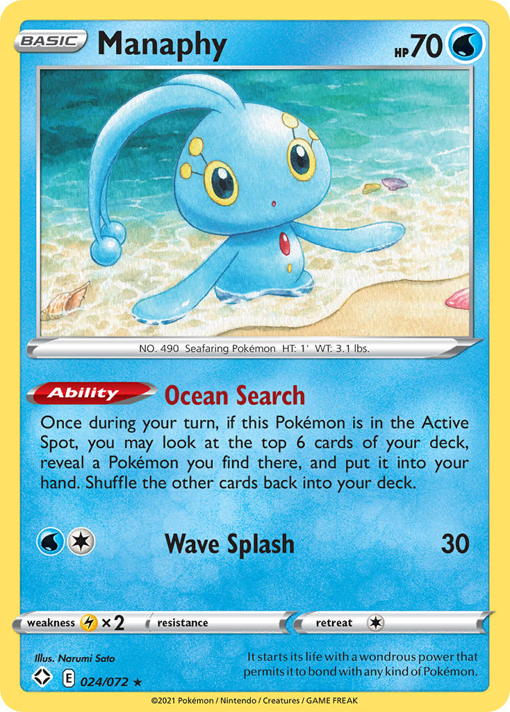 (024/072) Pokemon TCG Shining Fates Single: Manaphy Rare