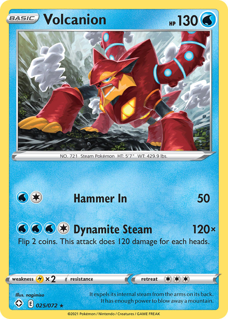 (025/072) Pokemon TCG Shining Fates Single: Volcanion Rare