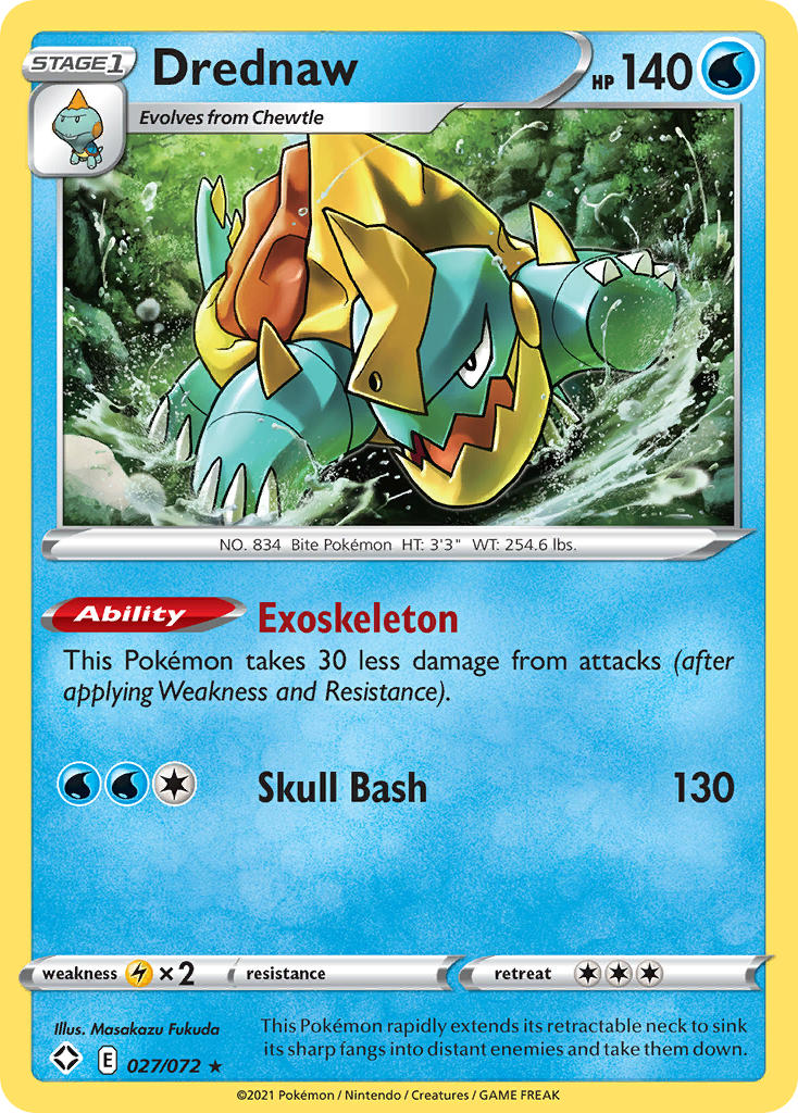 (027/072) Pokemon TCG Shining Fates Single: Drednaw Rare