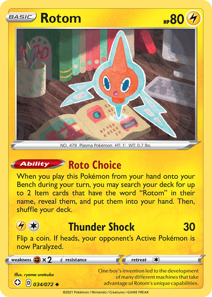 (034/072) Pokemon TCG Shining Fates Single: Rotom Uncommon