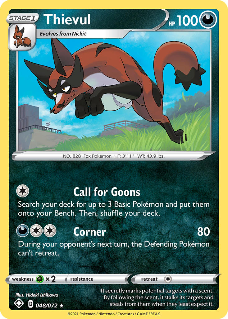 (048/072) Pokemon TCG Shining Fates Single: Thievul Holo Rare